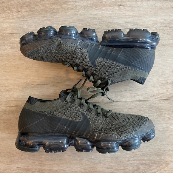Mens Nike Air Vapormax Flyknit Shoes Cargo Khaki Green Black Sz 10.5 849558-300 - Picture 5 of 7